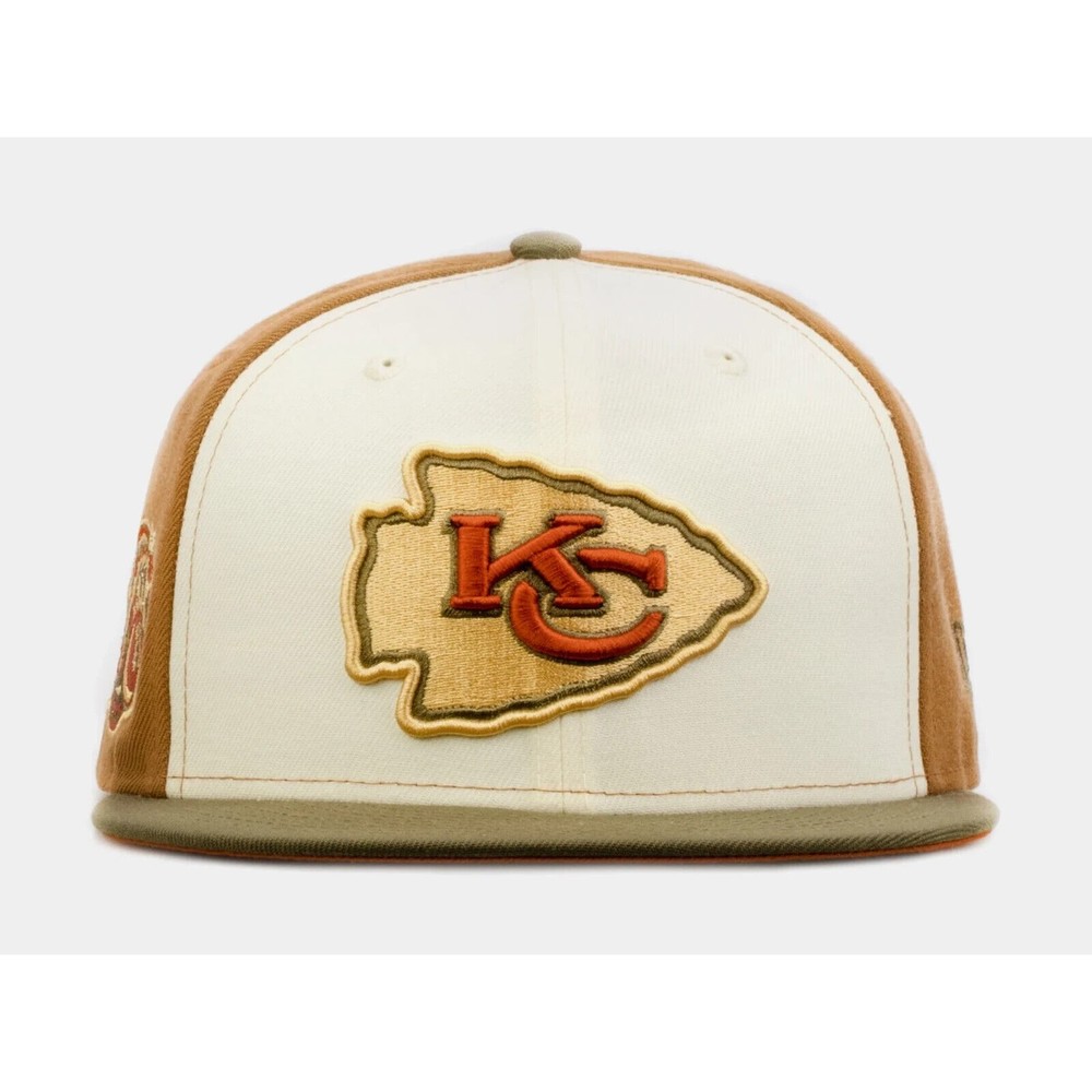 Kansas City Chiefs Hat Cap Fitted Men 7 1/4 Autumn Wheat New Era 59FIFTY RARE